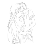 Dibujo para colorear Beso Apasionado Para Pintar Y Colorear Dibuko De Beso De Amor