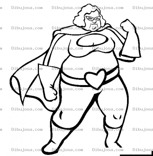 Dibujo para colorear Super Abuelita Para Pintar Y Colorear