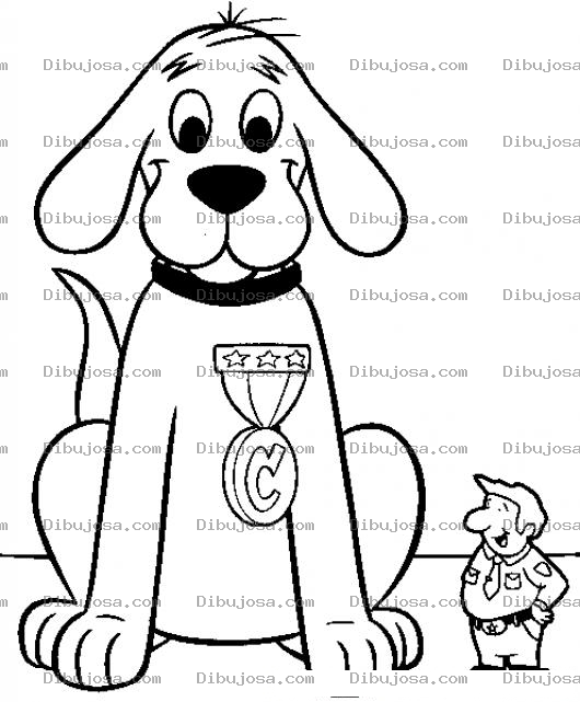 Dibujo para colorear Perro Rojo Gigante Clifford Para Pintar Y Colorear