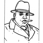 Dibujo para colorear Dibujo De Hombre Fumando Un Puro Para Pintar Y Colorear