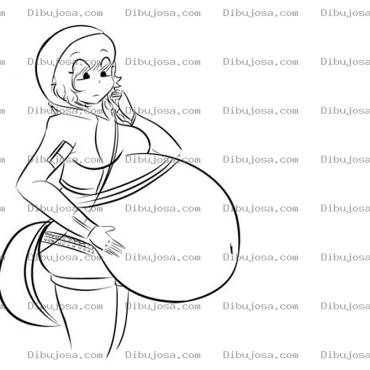 Dibujo para colorear Mujer Embarazada En Cinta Para Pintar Y Colorear