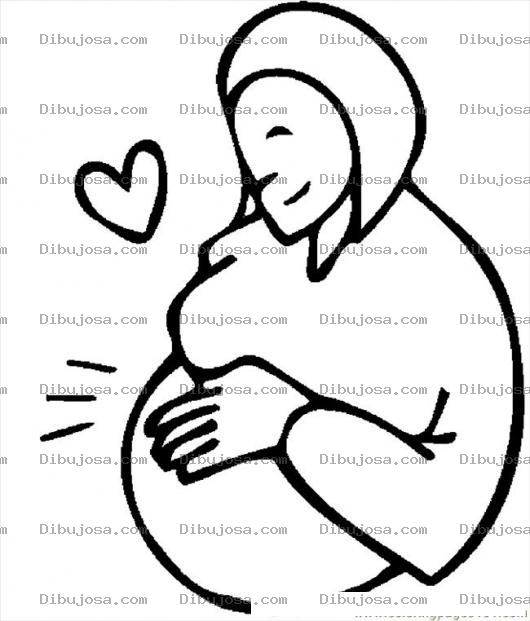 Dibujo para colorear Mujer Embarazada Para Pintar Y Colorear Online