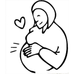 Dibujo para colorear Mujer Embarazada Para Pintar Y Colorear Online