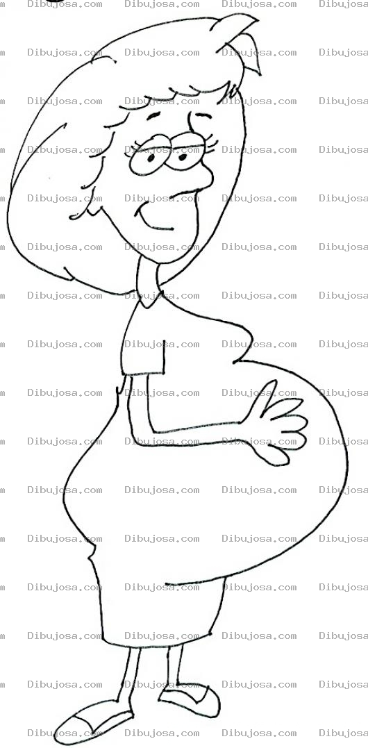 Dibujo para colorear Senora Embarazada Para Colorear Y Pintar