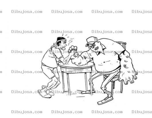 Dibujo para colorear Dibujo De Hombres Haciendo Un Pulso Para Colorear Y Pintar