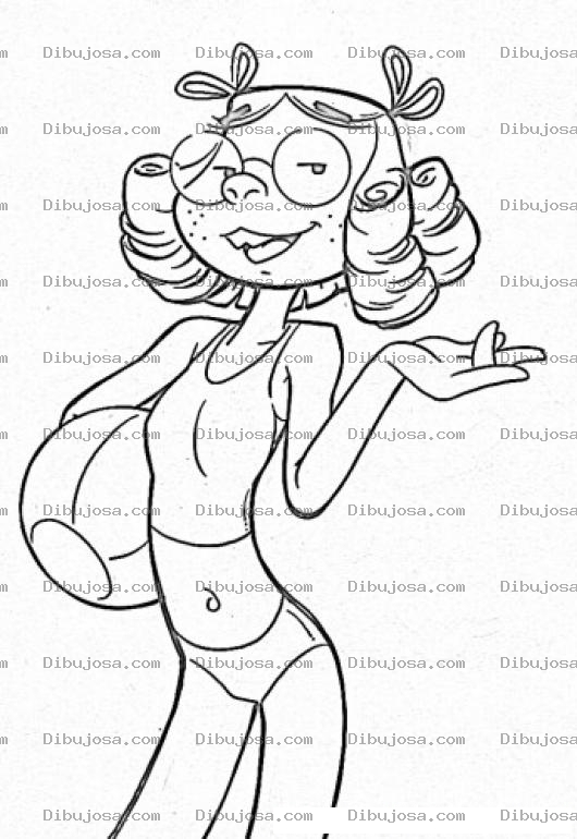 Dibujo para colorear Chica En La Playa Para Pintar Y Colorear