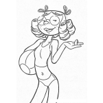 Dibujo para colorear Chica En La Playa Para Pintar Y Colorear
