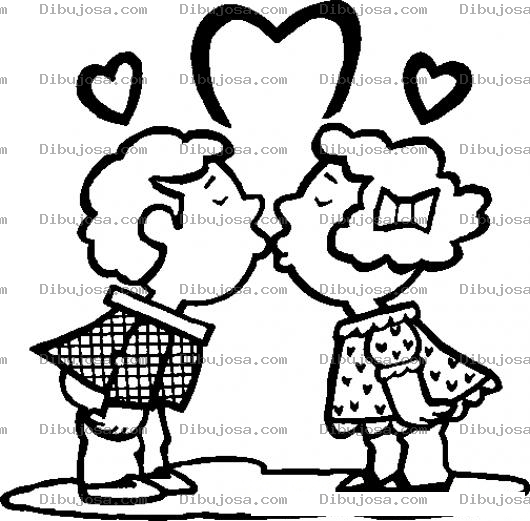 Dibujo para colorear Ninos Besandose En La Boca Para Pintar Y Colorear Beso En La Boca Infantil