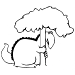 Dibujo para colorear Dinosaurio Escondido En Un Arbol Para Pintar Y Colorear