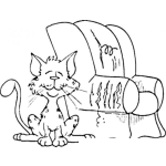 Dibujo para colorear Lindo Gatito Bello Y Precioso Para Pintar Y Colorear