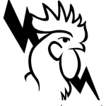 Dibujo para colorear Dibujo De Cabeza De Gallo Con Un Rayo Para Colorear