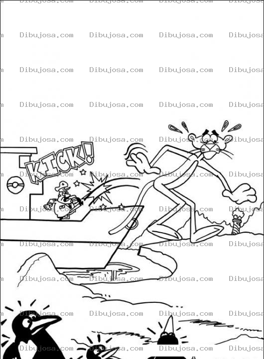 Dibujo para colorear pink panther coloring