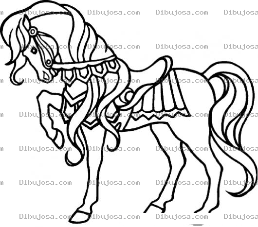 Dibujo para colorear Caballo De Princesa Para Pintar Y Colorear