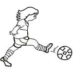 Dibujo para colorear Dibujo De Chica Jugando Futbol Para Pintar Y Colorear