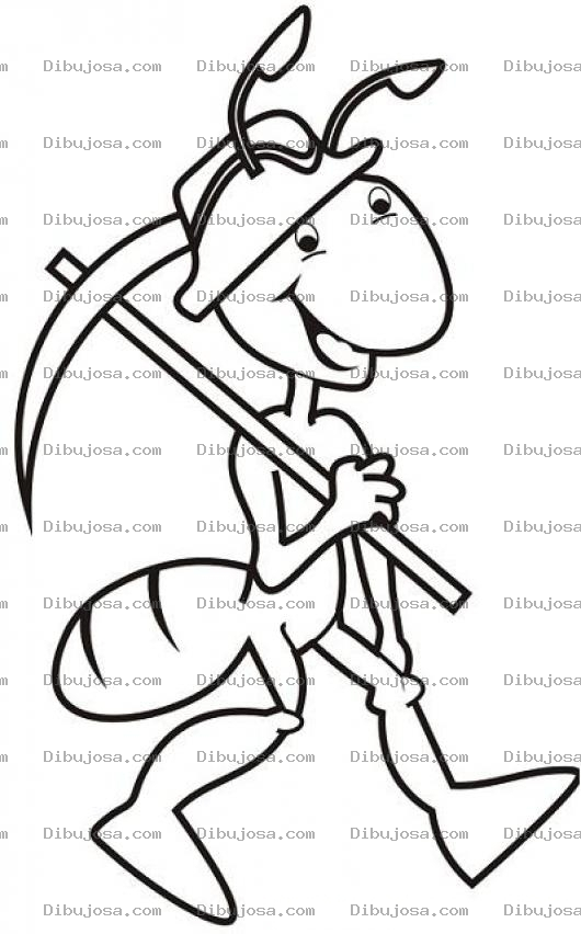 Dibujo para colorear Dibujo De Hormiga Trabajadora Y Obrera Para Pintar Y Colorear