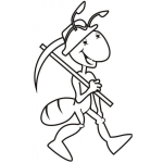 Dibujo para colorear Dibujo De Hormiga Trabajadora Y Obrera Para Pintar Y Colorear