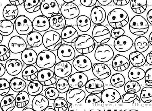 Dibujo para colorear Dibujo De Muchas Caras De Gente Del Publico Para Pintar Y Colorear