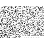 Dibujo para colorear Dibujo De Muchas Caras De Gente Del Publico Para Pintar Y Colorear