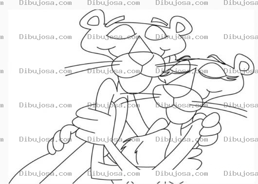 Dibujo para colorear colorear novia de pantera rosa