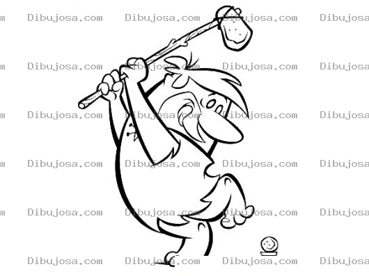 Dibujo para colorear Pablo Marmol De Los Picapiedras Jugando Golf Para Pintar Y Colorear