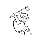 Dibujo para colorear Pablo Marmol De Los Picapiedras Jugando Golf Para Pintar Y Colorear