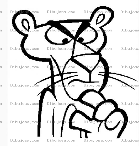 Dibujo para colorear colorear pantera rosa enojada