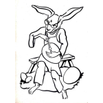 Dibujo para colorear Dibujo De Don Conejo Pintando Huevos De Pascua Para Pintar Y Colorear