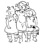 Dibujo para colorear Dibujo De 3 Ninas Amigas Para Pintar Y Colorear