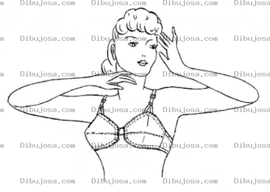Dibujo para colorear Dibujo De Mujer En Brasier Para Pintar Y Colorear