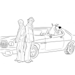 Dibujo para colorear Sccoby Do Manejando Un Carro Para Pintar Y Colorear A Escubidu