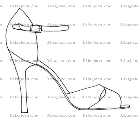 Dibujo para colorear Dibujo De Zapato De Tacon Alto De Mujer Para Pintar Y Colorear