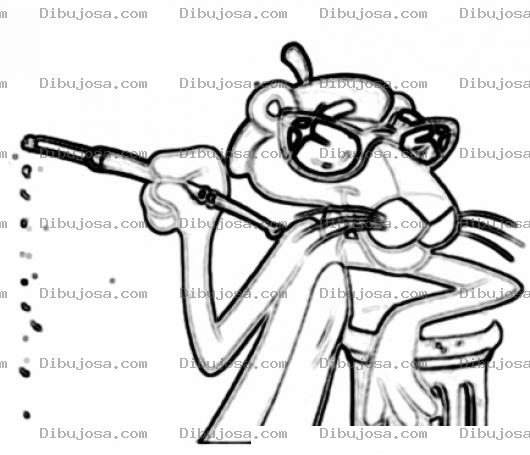 Dibujo para colorear Colorear pantera rosa con gagas