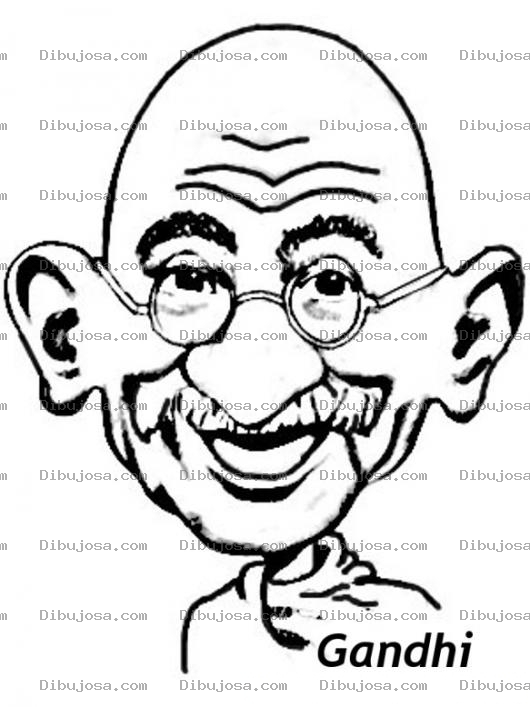 Dibujo para colorear Dibujo De Gandhi Para Pintar Y Colorear