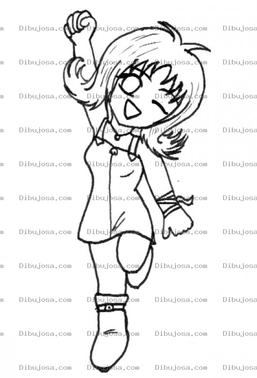Dibujo para colorear Dibujo De Chica Super Feliz Alegre Y Contenta Para Pintar Y Colorear
