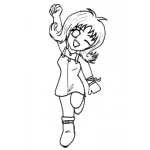 Dibujo para colorear Dibujo De Chica Super Feliz Alegre Y Contenta Para Pintar Y Colorear