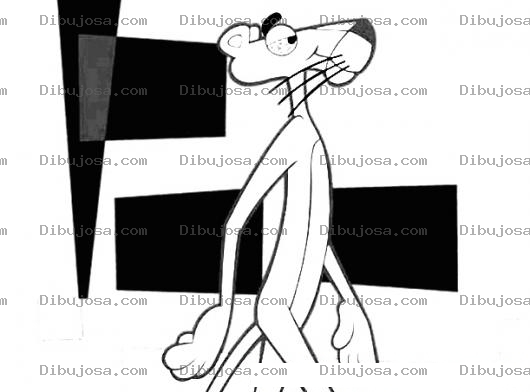 Dibujo para colorear Colorear pantera rosa caminando