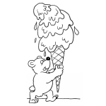 Dibujo para colorear Dibujo De Osito Llevando Helado Gigante Para Pintar Y Colorear Oso Con Helado