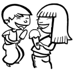 Dibujo para colorear Dibujo De Ninos Comiendo Helado Para Pintar Y Colorear