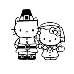 Dibujo para colorear Dibujo De La Boda De Hello Kitti Casandose Con Vestido De Novia Para Pintar Y Colorear