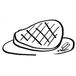 Dibujo para colorear Dibujo De Un Pedazo De Carne Para Pintar Y Colorear