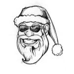 Dibujo para colorear Dibujo De Santa Con Lentes Oscuros Para Pintar Y Colorear