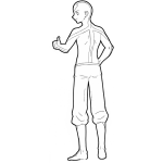 Dibujo para colorear Dibujo De Chico Calvo Sin Camisa Para Pintar Y Colorear