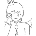 Dibujo para colorear Dibujo De Nino Principe Tocando La Puerta Para Pintar Y Colorear
