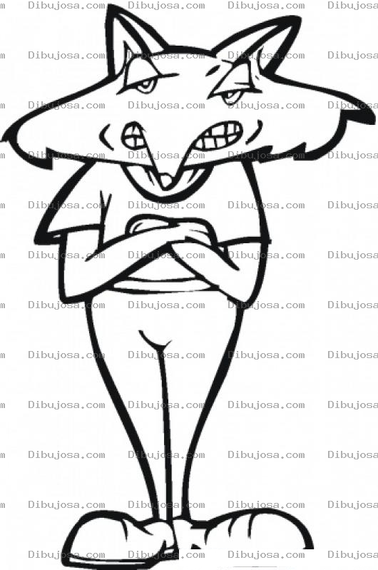 Dibujo para colorear Zorro De Brazos Cruzados Para Pintar Y Colorear