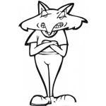 Dibujo para colorear Zorro De Brazos Cruzados Para Pintar Y Colorear