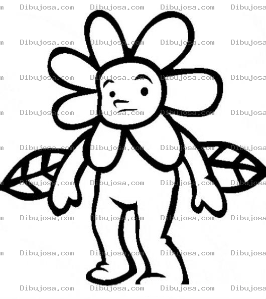 Dibujo para colorear Disfraz De Flor Para Pintar Y Colorear