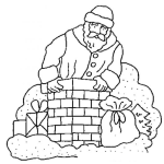 Dibujo para colorear Dibujo De Santaclos Entrando Por Chimenea Ara Pintar Y Colorear Viejo Pascuero Abuelito Pascuero