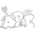 Dibujo para colorear Dibujo De Las Letras ABC Para Pintar Y Colorear Ninos En Letras De A B C