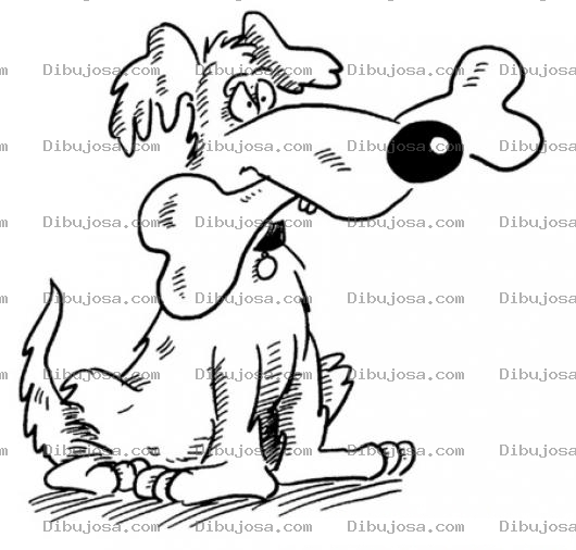 Dibujo para colorear Perro Con Hueso Gigante Para Pintar Y Colorear un hueson