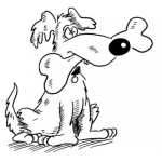 Dibujo para colorear Perro Con Hueso Gigante Para Pintar Y Colorear un hueson